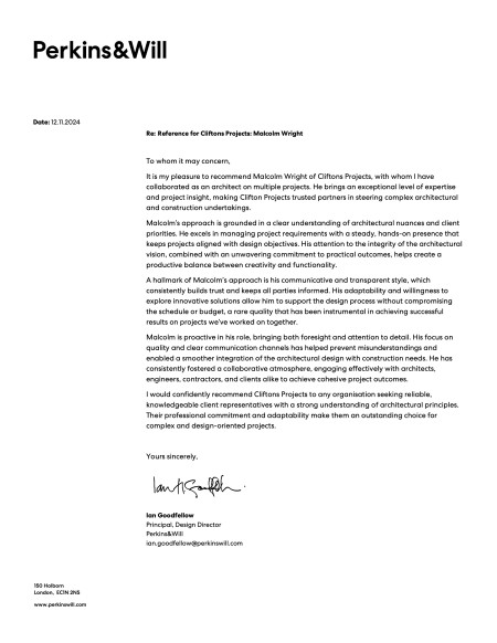 Cliftons Projects PW reference